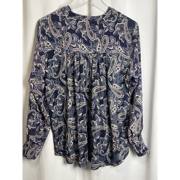 Splendid Alessandra Button Down Paisley Silk Shirt Sz M New - Picture 5 of 9